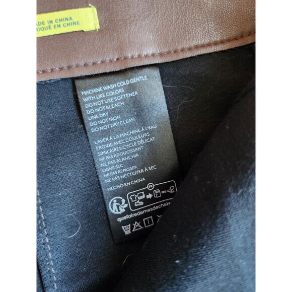 NWT Maeve The Colette Cropped Wide-Leg Faux Leather Pants Sz 34 Chocolate #7E413 - Picture 9 of 10